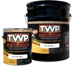 TWP 100 Series Pro deck stain gallon and 5 gallon pail